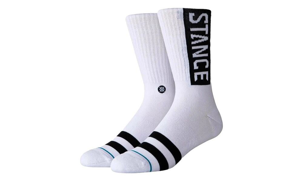Stance Uncommon Solid White Black OG Crew Socks
